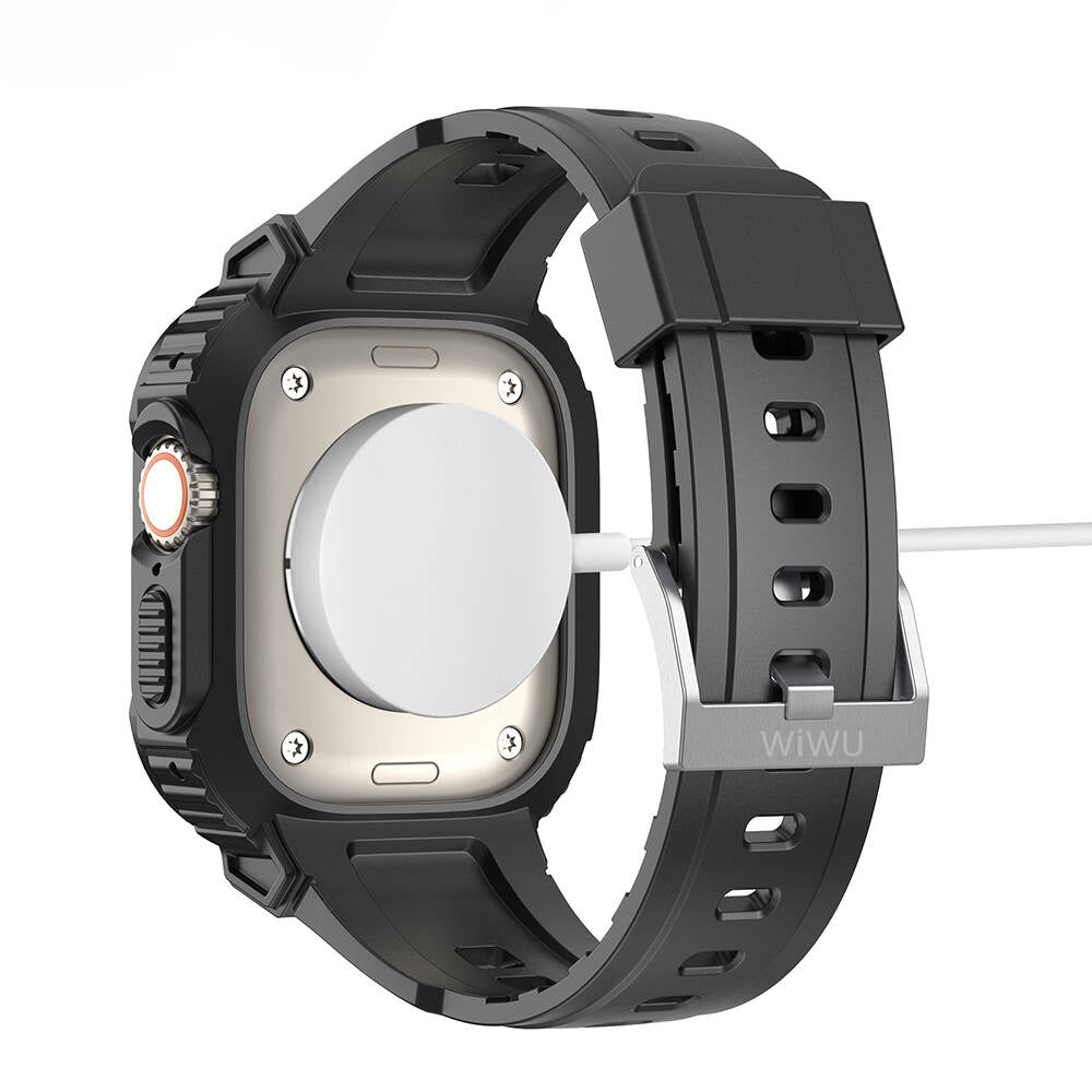 Wiwu Wi-WB014 Armor Serisi Apple Watch Ultra 49mm 2in1 Sert PC Kasa Koruyuculu Silikon Kordon