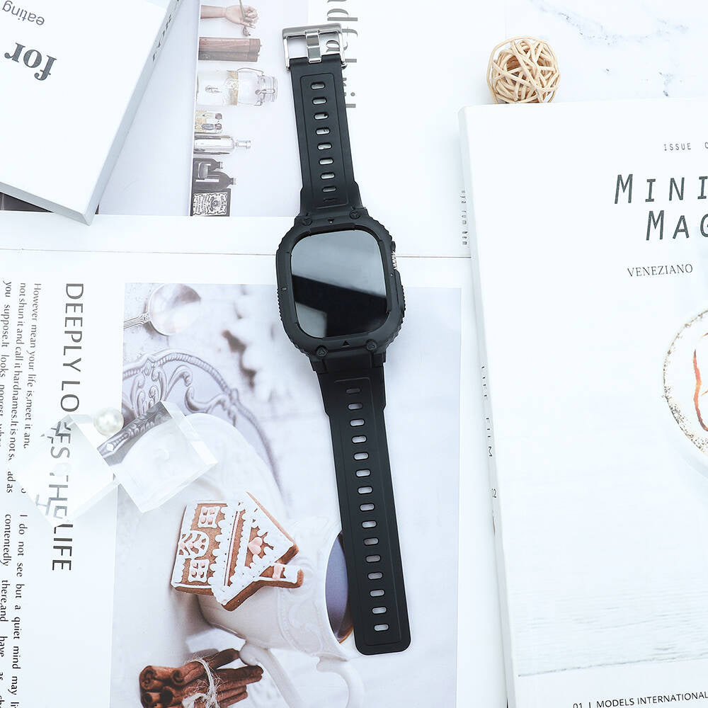 Wiwu Wi-WB014 Armor Serisi Apple Watch Ultra 49mm 2in1 Sert PC Kasa Koruyuculu Silikon Kordon