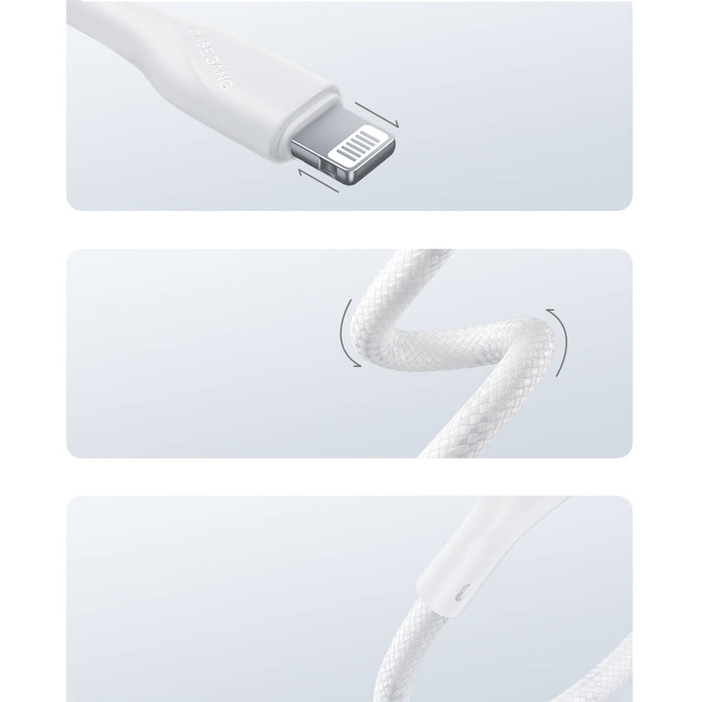 Casebang Type-C To Lightning Hızlı Şarj Özellikli Örgülü 27W PD 2 Metre Şarj Kablosu