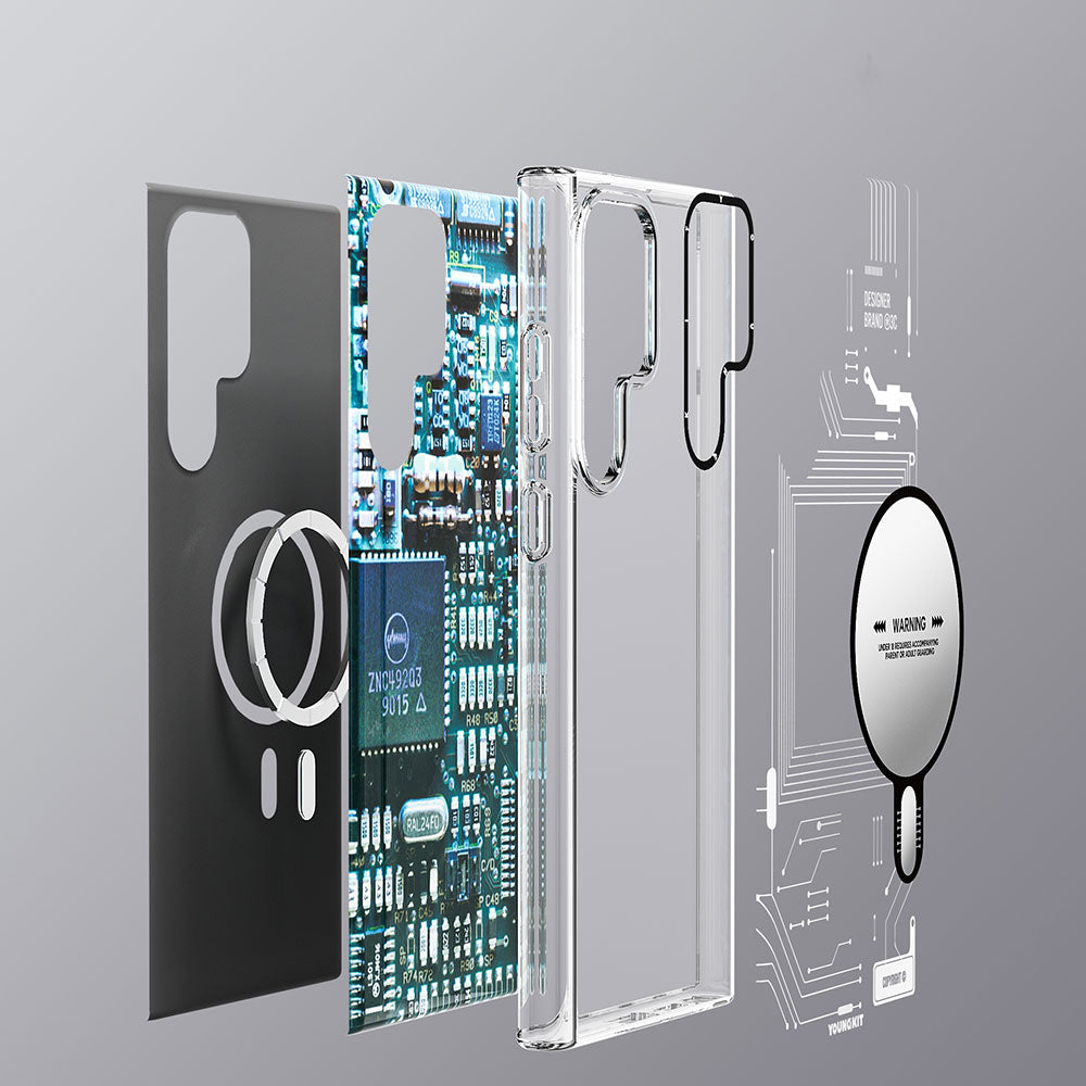 YoungKit Technology Serisi Galaxy S23 Ultra Kılıf Magsafe Şarj Özellikli Telefon Kılıfı - 5