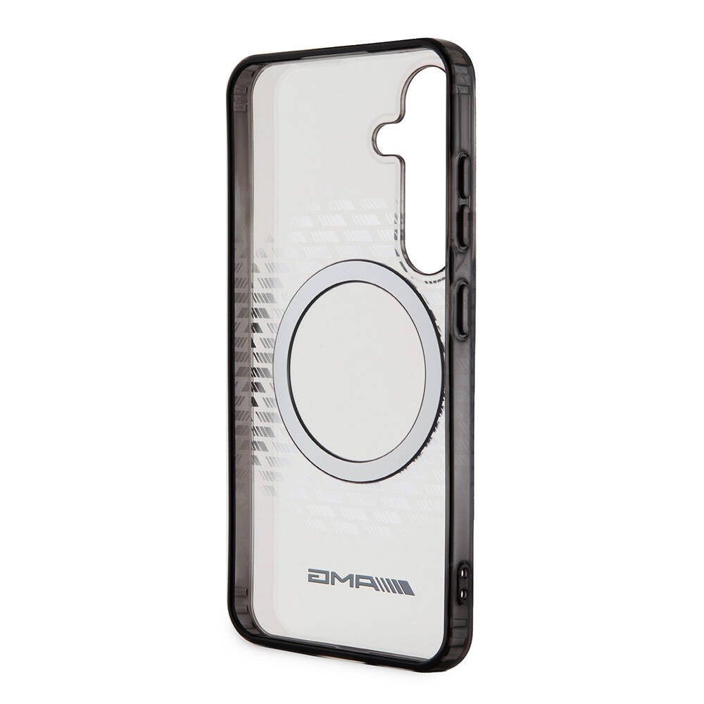 AMG Galaxy S24 Orjinal Lisanslı Eşkenar Dörtgen Desenli Transparan Magsafe Kılıf