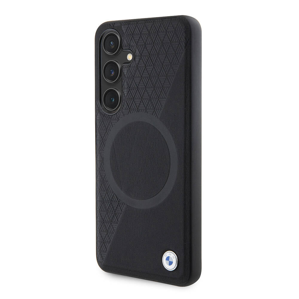BMW Galaxy S24 Orjinal Lisanslı M-safe Şarj Özellikli Yarım Dokulu Circle Leather Kılıf