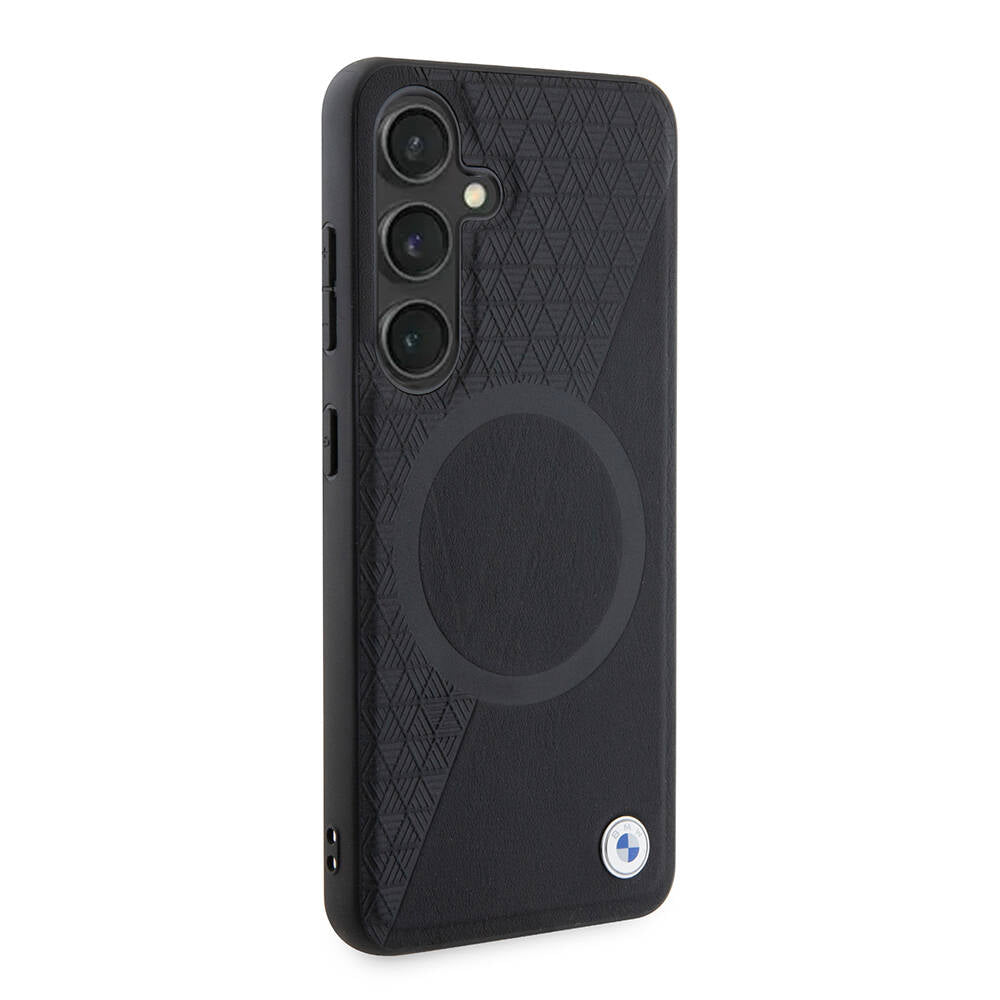 BMW Galaxy S24 Orjinal Lisanslı M-safe Şarj Özellikli Yarım Dokulu Circle Leather Kılıf