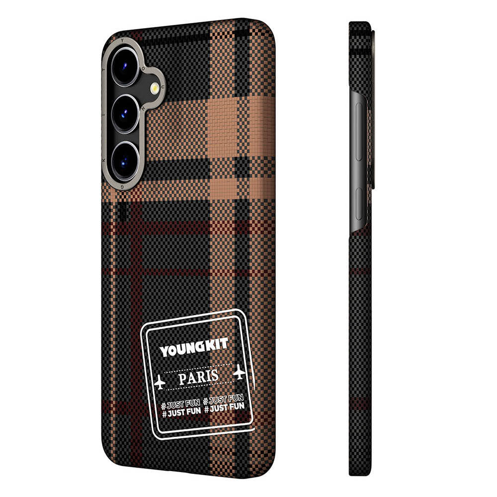 Youngkit Gezhi Serisi Galaxy S24 Kılıf Ekose Desenli Telefon Kılıfı - 7