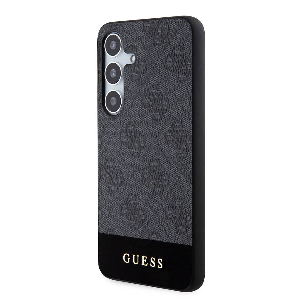 Guess Galaxy S24 Orjinal Lisanslı PU Deri Şerit Logo Dizaynlı Kılıf