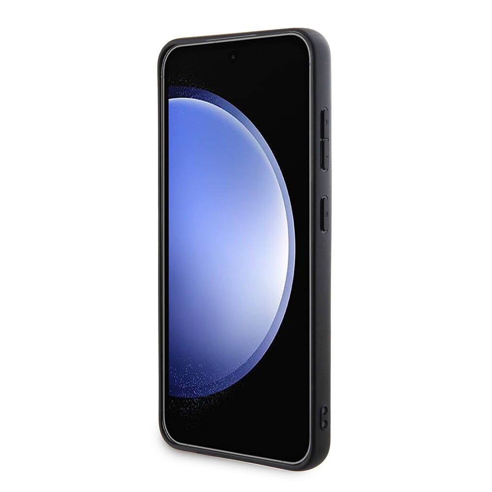 Guess Galaxy S24 Orjinal Lisanslı PU Üçgen Logo 4G Desenli Kılıf