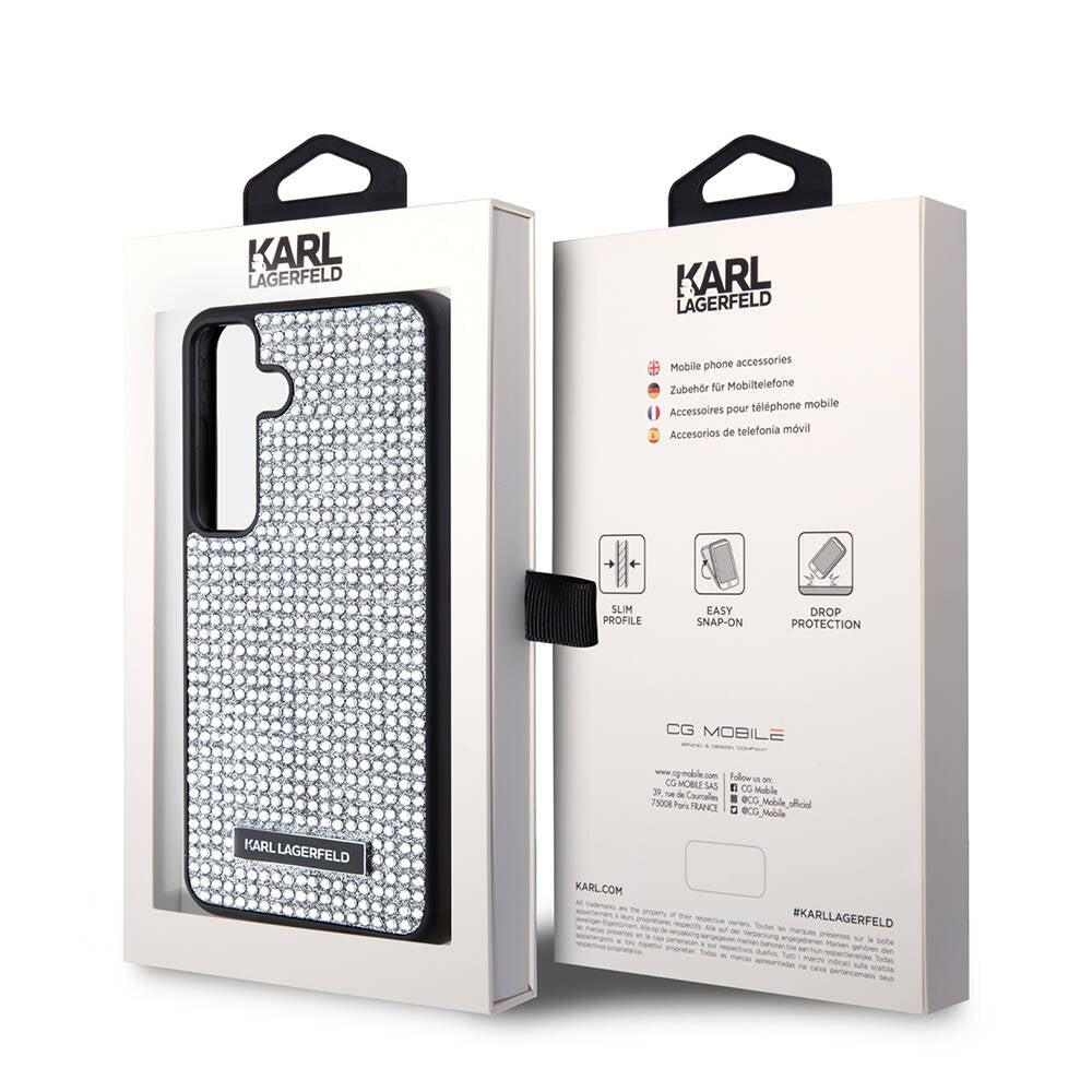 Karl Lagerfeld Galaxy S24 Taşlı Metal Logo Orjinal Lisanslı Kılıf