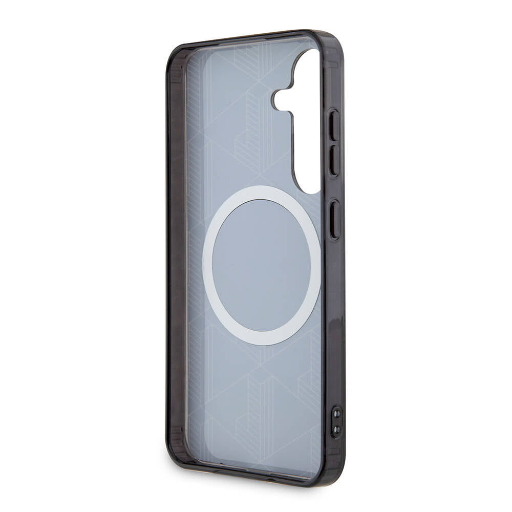 Lacoste Galaxy S24 Orjinal Lisanslı M-safe Şarj Özellikli Çift Katmanlı Timsah Logolu Blend Monogram Kılıf