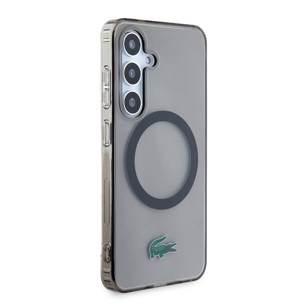 Lacoste Galaxy S24 Orjinal Lisanslı M-safe Şarj Özellikli Transparan Timsah Logo Baskılı Kılıf