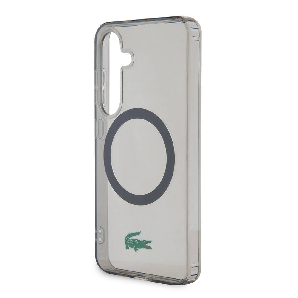 Lacoste Galaxy S24 Orjinal Lisanslı M-safe Şarj Özellikli Transparan Timsah Logo Baskılı Kılıf