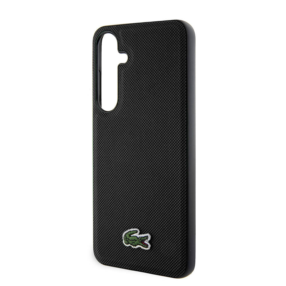 Lacoste Galaxy S24 Orjinal Lisanslı PU Pike Desenli Arka Yüzey İkonik Timsah Dokuma Logolu Kılıf