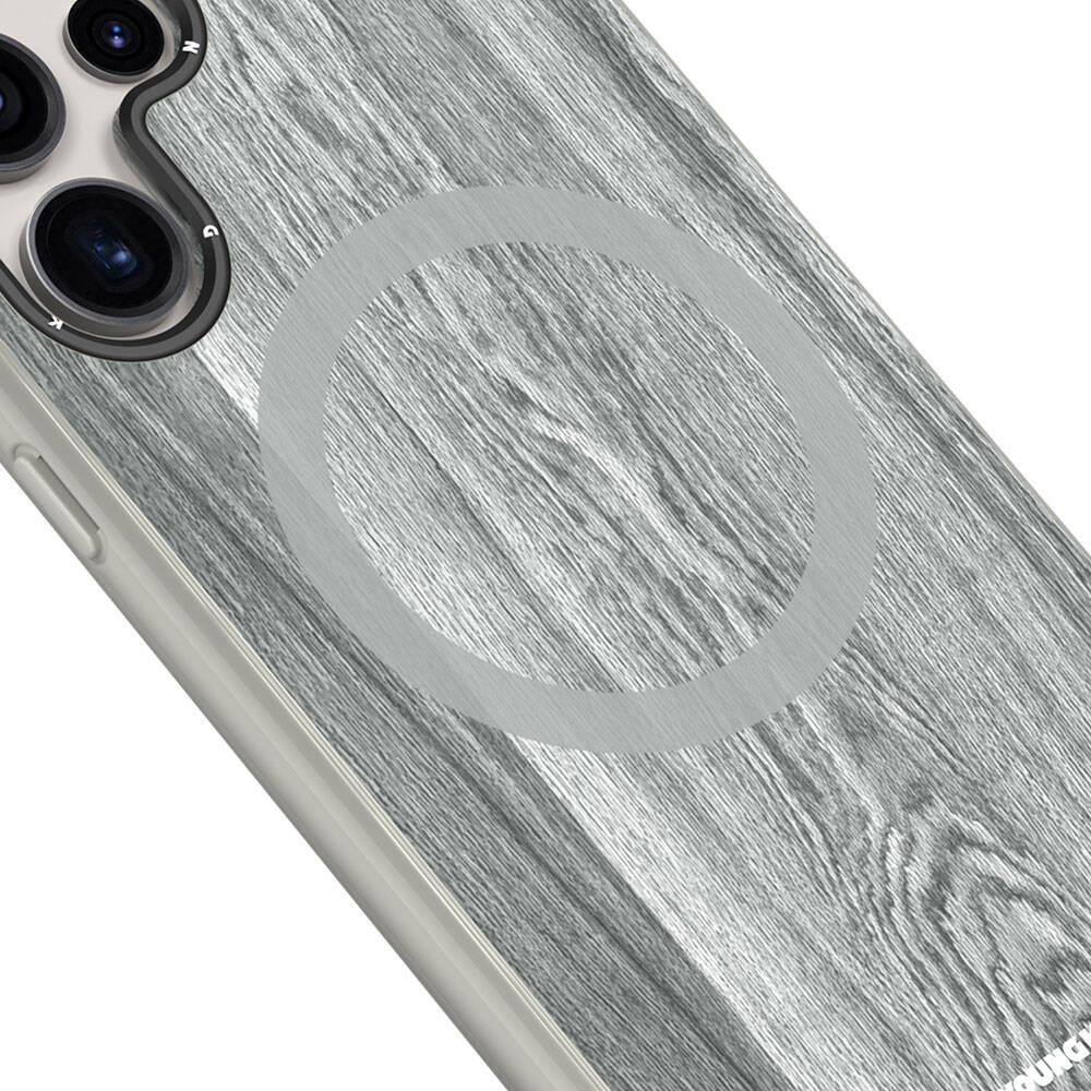 Youngkit Wood Forest Serisi Galaxy S24 Ultra Magsafe Şarj Özellikli Sararmaya Dayanıklı Telefon Kılıfı - 5