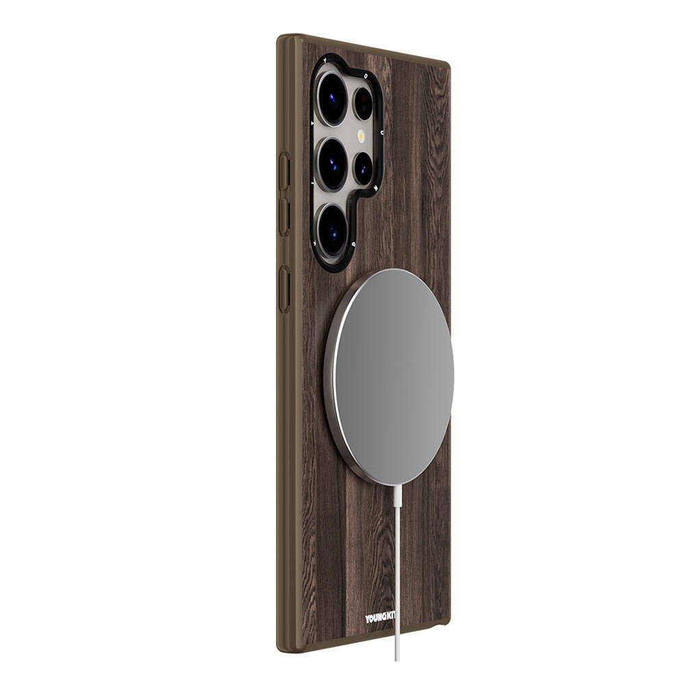 Youngkit Wood Forest Serisi Galaxy S24 Ultra Magsafe Şarj Özellikli Sararmaya Dayanıklı Telefon Kılıfı - 9