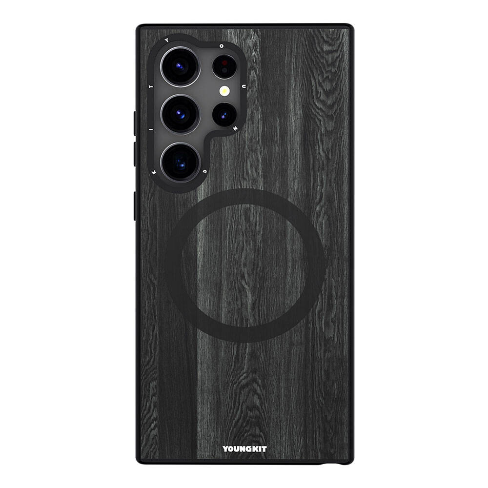 Youngkit Wood Forest Serisi Galaxy S24 Ultra Magsafe Şarj Özellikli Sararmaya Dayanıklı Telefon Kılıfı - 2