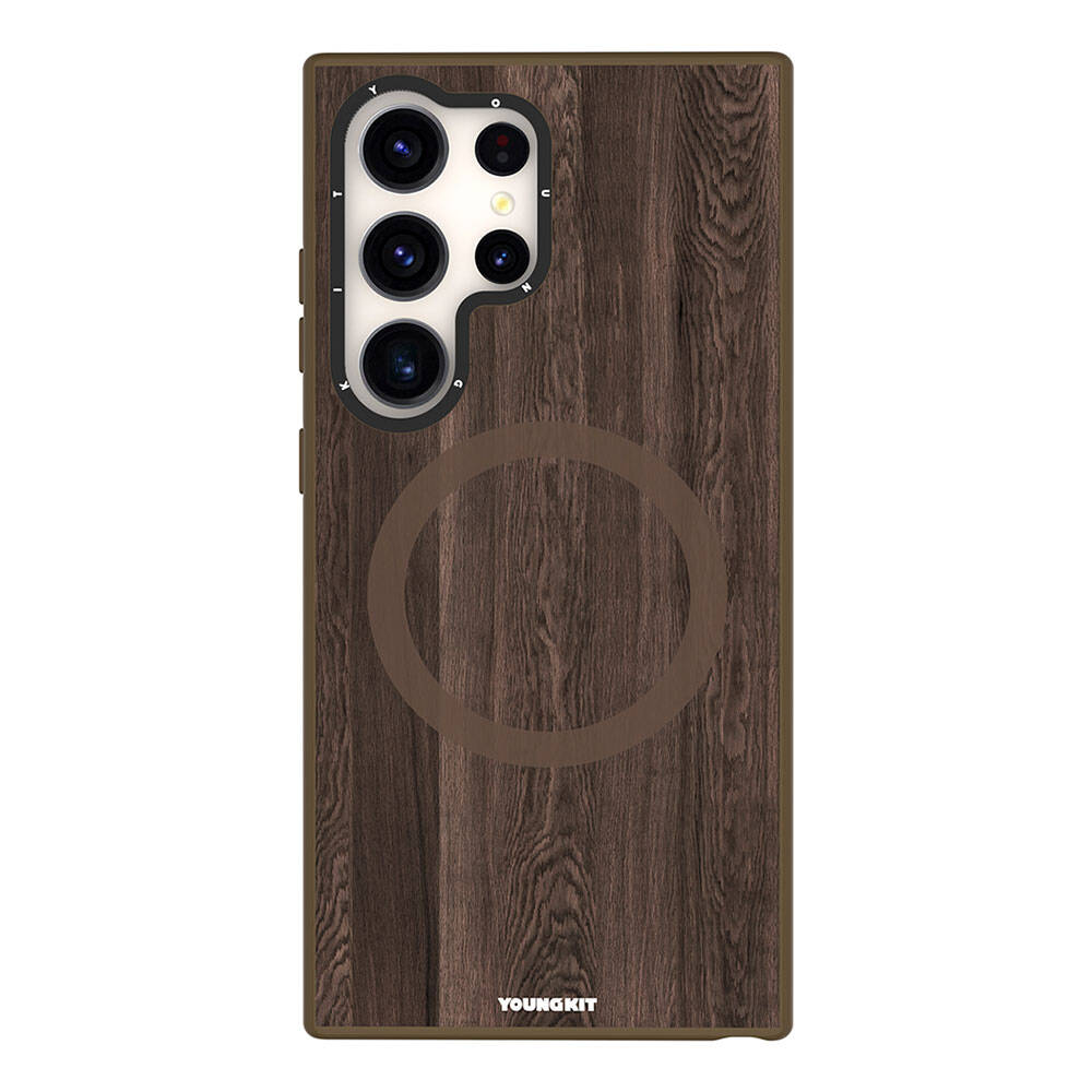 Youngkit Wood Forest Serisi Galaxy S24 Ultra Magsafe Şarj Özellikli Sararmaya Dayanıklı Telefon Kılıfı - 7