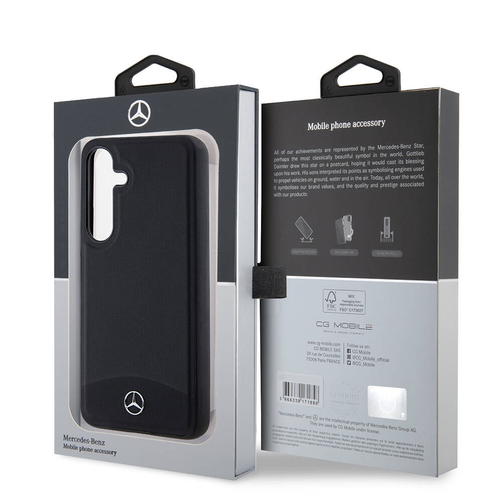 Mercedes Benz Galaxy S24 Orjinal Lisanslı M-safe Şarj Özellikli Deri Dokumalı Sade Kılıf