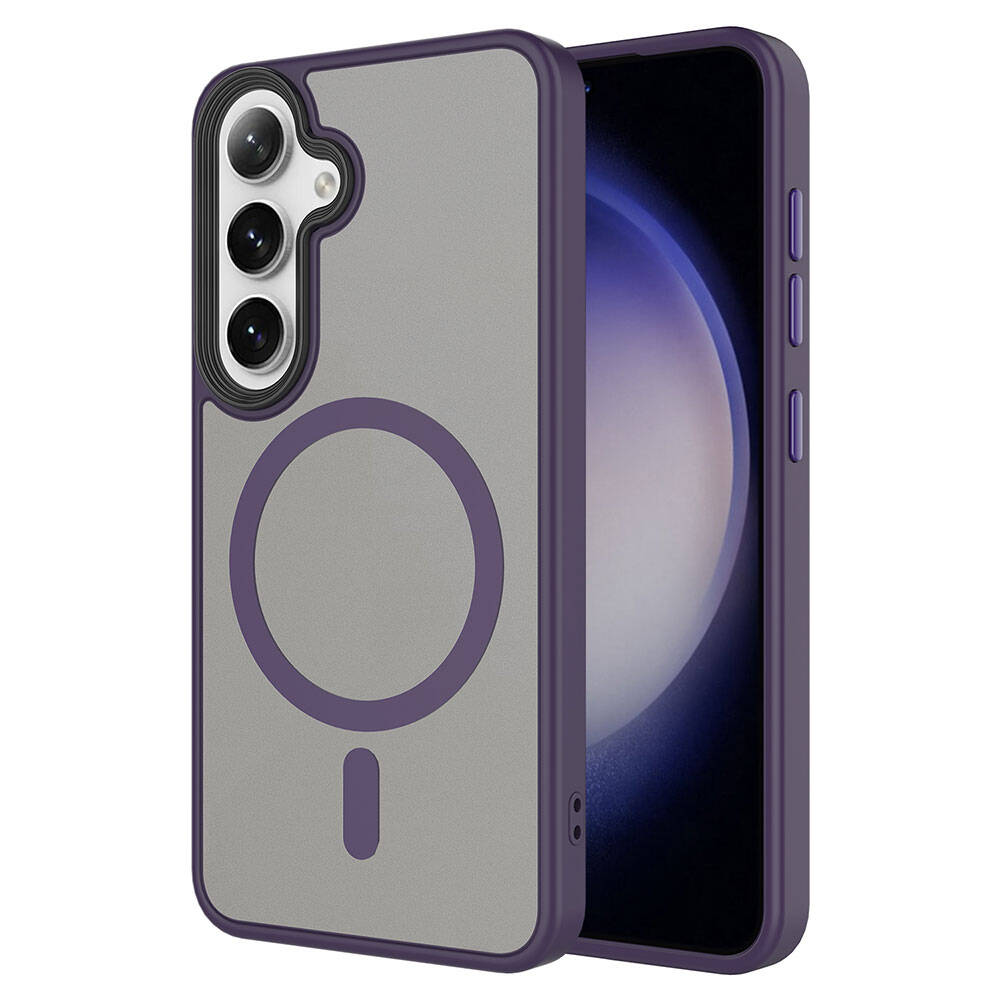 Cepax Matte Magsafe Galaxy S24 Sert PC Arka Yüzey Kablosuz Şarj Özellikli Telefon Kılıfı - 3