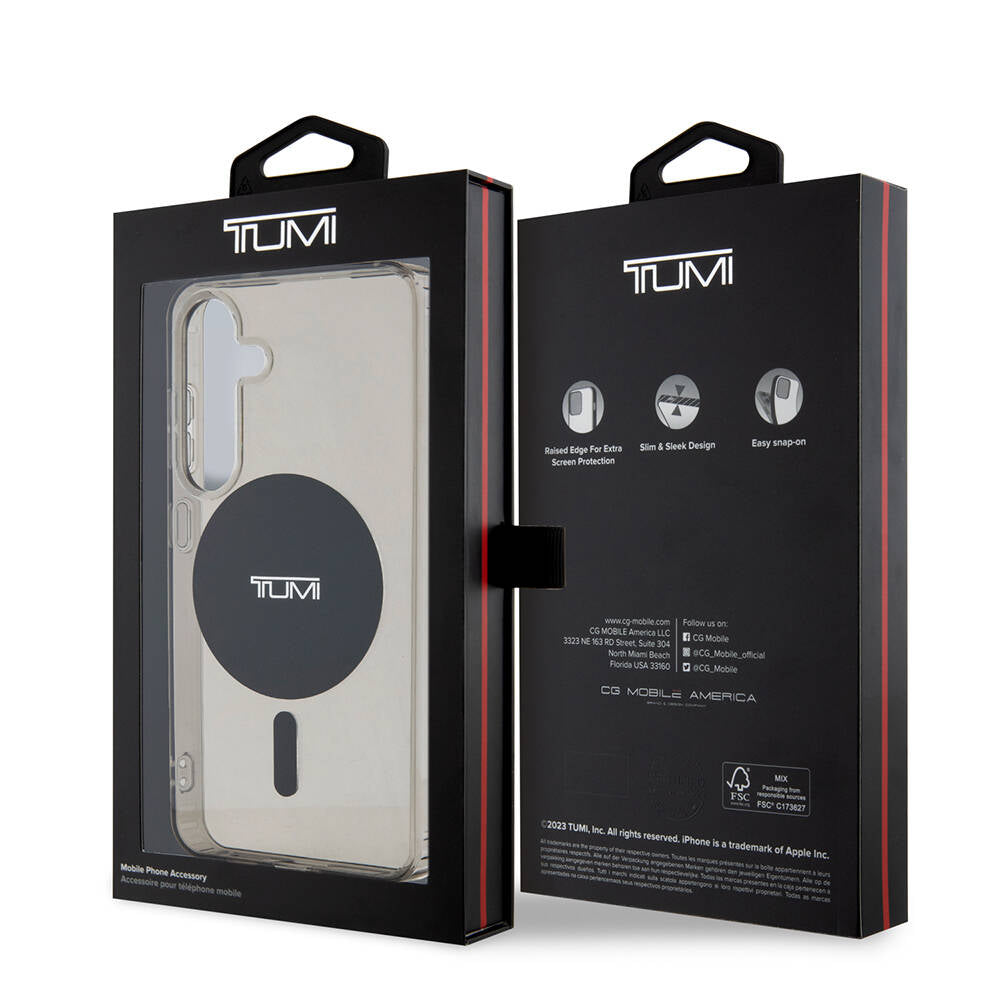 TUMI Galaxy S24 Orjinal Lisanslı M-safe Şarj Özellikli Airbag Köşeli Transparan Plain Kılıf