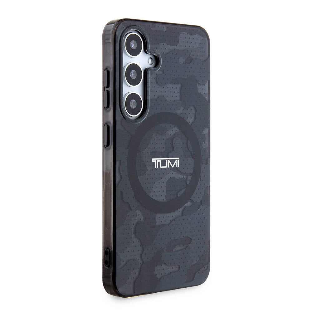 TUMI Galaxy S24 Orjinal Lisanslı M-safe Şarj Özellikli Buzlanmış Saydam Ağ Kamuflajı Desenli Kılıf
