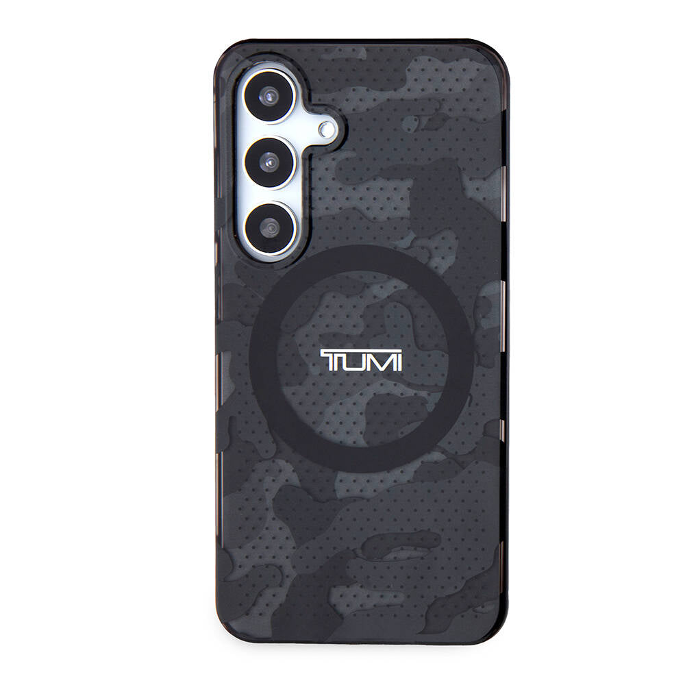 TUMI Galaxy S24 Orjinal Lisanslı M-safe Şarj Özellikli Buzlanmış Saydam Ağ Kamuflajı Desenli Kılıf