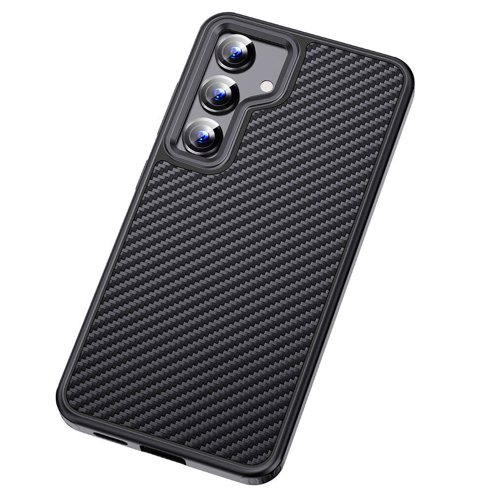 Wlons Radison Galaxy S24 Plus Aramid Karbon Fiber M-safe Özellikli Telefon Kılıfı