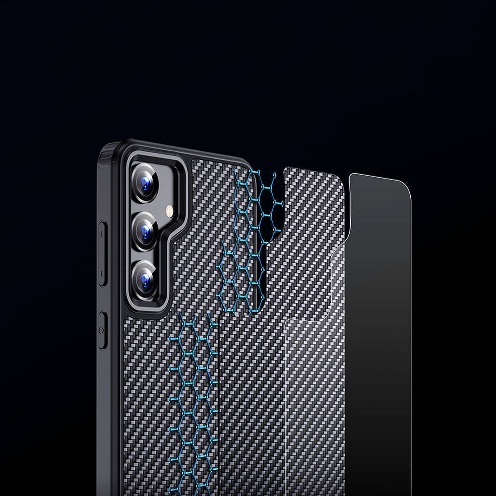 Wlons Radison Galaxy S24 Plus Aramid Karbon Fiber M-safe Özellikli Telefon Kılıfı