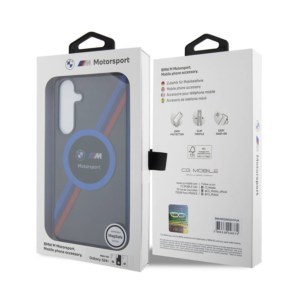 BMW Galaxy S24 Plus Orjinal Lisanslı M Logolu Üç Renk Çizgili Motorsport Circle Kılıf