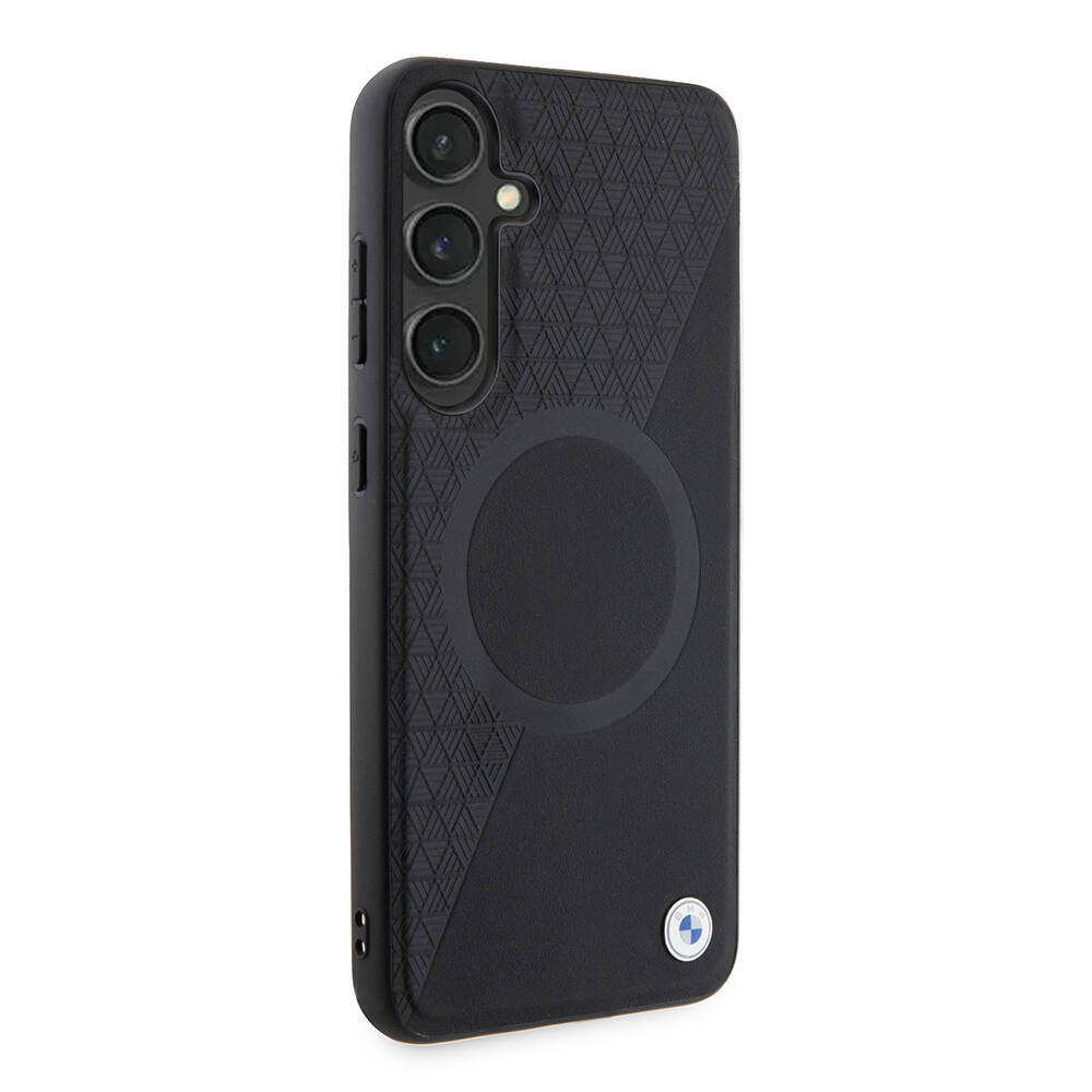 BMW Galaxy S24 Plus Orjinal Lisanslı Yarım Dokulu Circle Leather Magsafe Kılıf