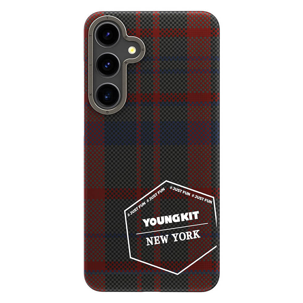 Youngkit Gezhi Serisi Galaxy S24 Plus Ekose Desenli Telefon Kılıfı - 4