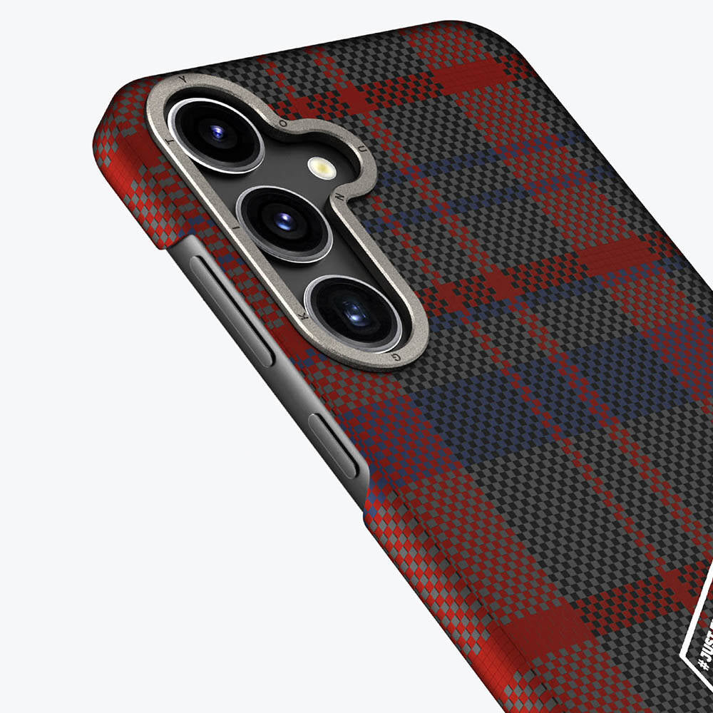 Youngkit Gezhi Serisi Galaxy S24 Plus Ekose Desenli Telefon Kılıfı - 7