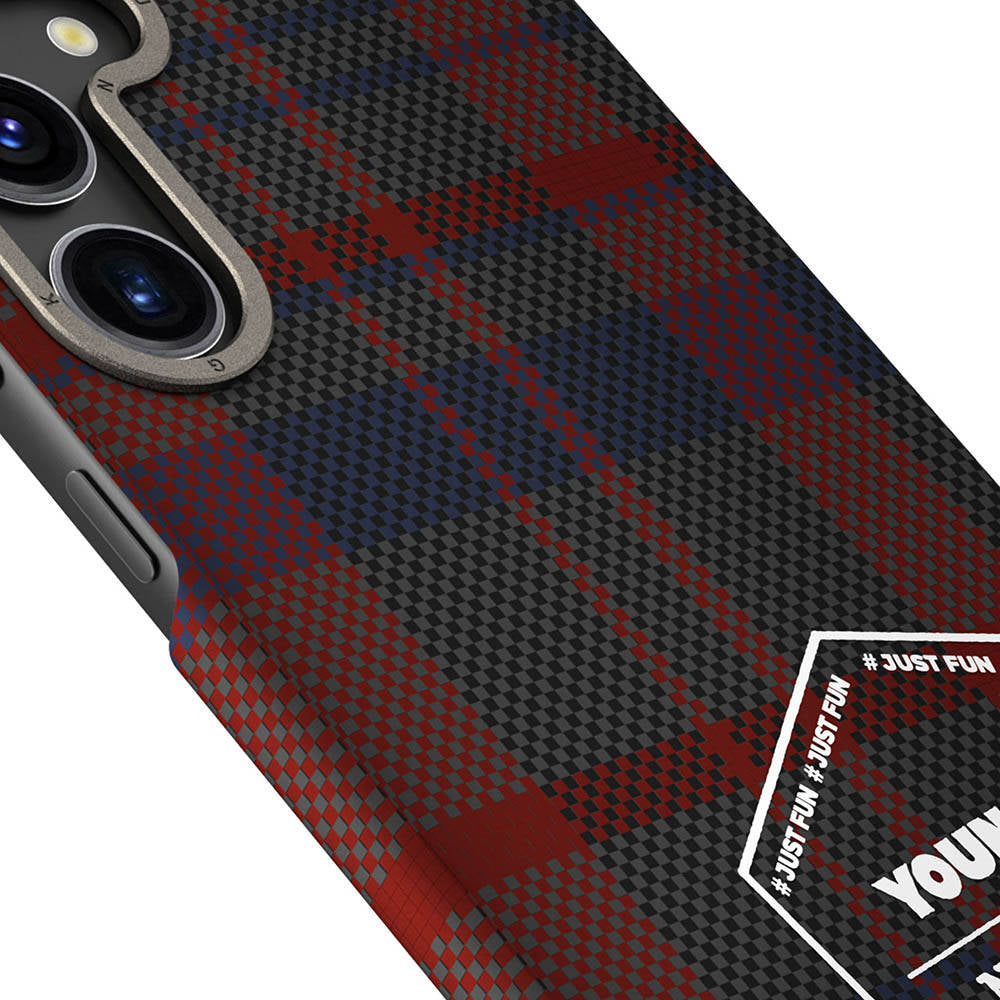 Youngkit Gezhi Serisi Galaxy S24 Plus Ekose Desenli Telefon Kılıfı - 8