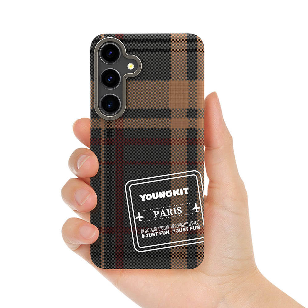 Youngkit Gezhi Serisi Galaxy S24 Plus Ekose Desenli Telefon Kılıfı - 10