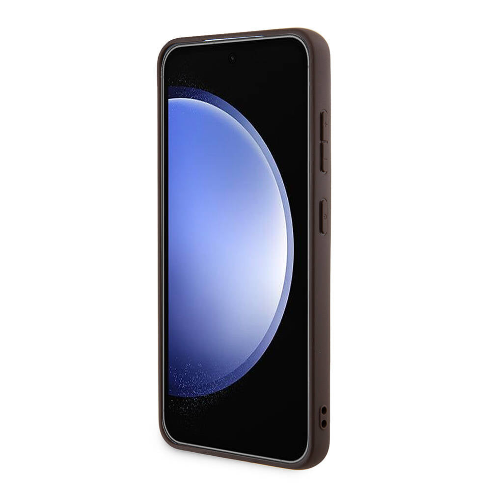 Guess Galaxy S24 Plus Orjinal Lisanslı PU Deri Şerit Logo Dizaynlı Kılıf