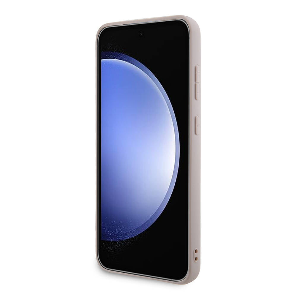 Guess Galaxy S24 Plus Orjinal Lisanslı PU Deri Yazı ve 4G Metal Logolu Desenli Kılıf