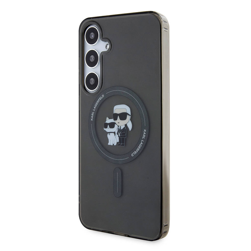 Karl Lagerfeld Galaxy S24 Plus Orjinal Lisanslı M-safe Şarj Özellikli Karl & Choupette IML Baskılı Kılıf