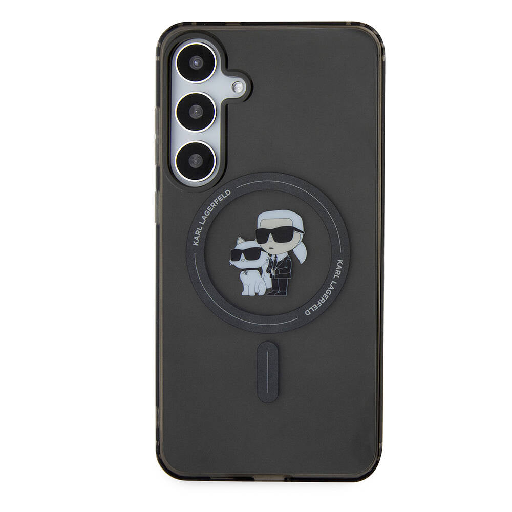 Karl Lagerfeld Galaxy S24 Plus Orjinal Lisanslı M-safe Şarj Özellikli Karl & Choupette IML Baskılı Kılıf