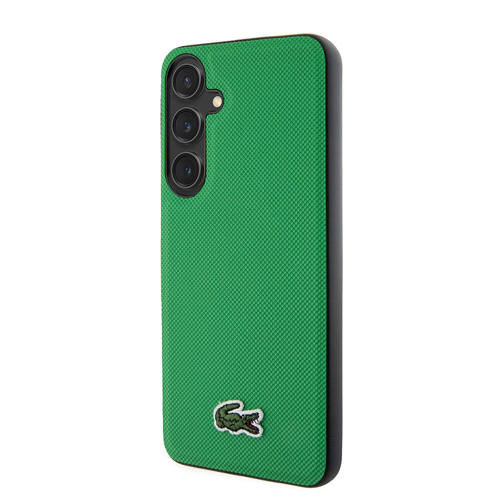 Lacoste Galaxy S24 Plus Orjinal Lisanslı PU Pike Desenli Arka Yüzey İkonik Timsah Dokuma Logolu Kılıf