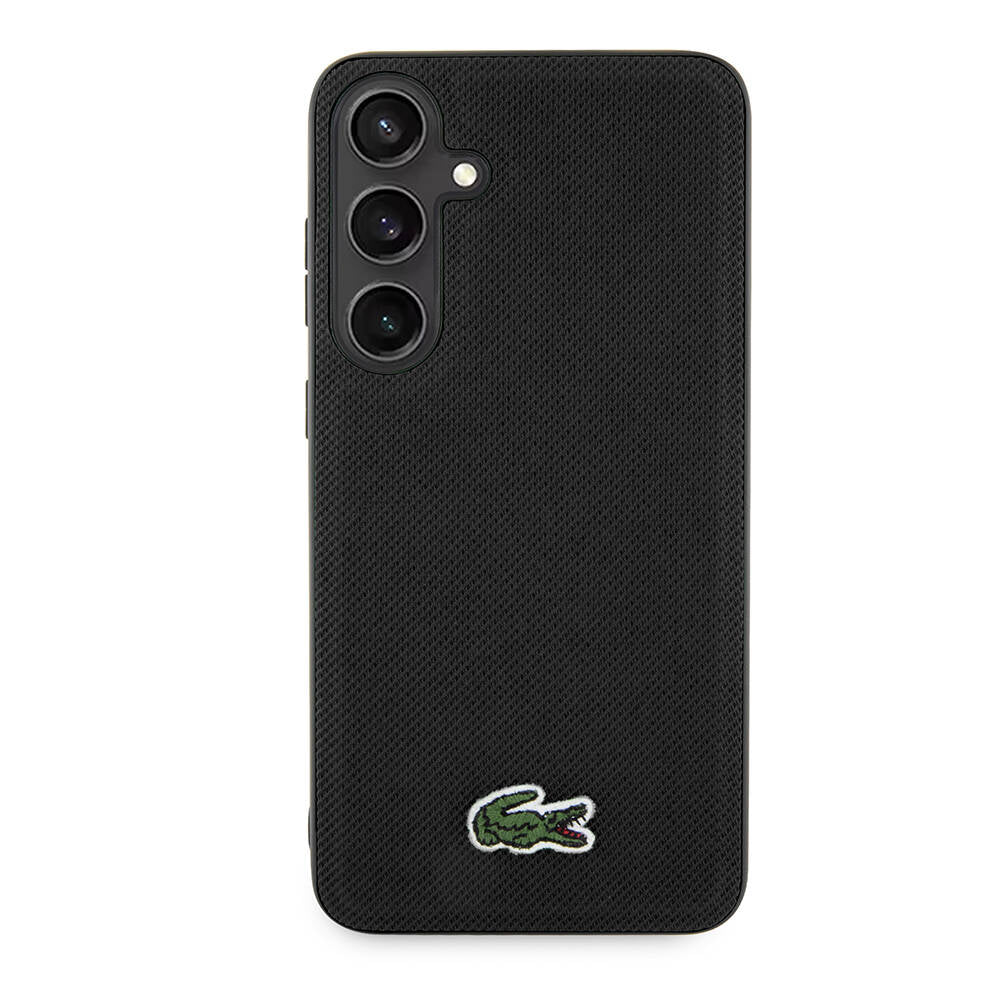 Lacoste Galaxy S24 Plus Orjinal Lisanslı PU Pike Desenli Arka Yüzey İkonik Timsah Dokuma Logolu Kılıf
