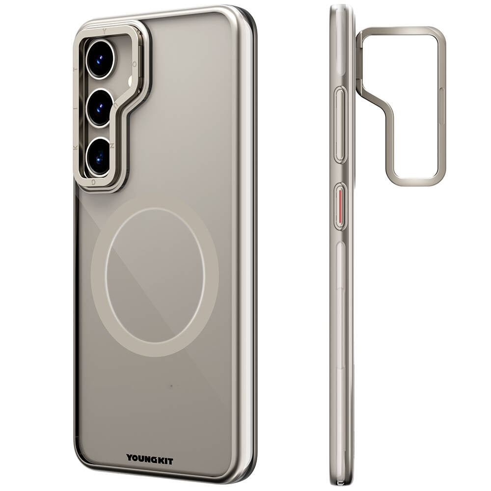 Youngkit Crystal Grid Galaxy S24 Plus Kılıf Magsafe Şarj Özellikli Sararma Önleyici Telefon Kılıfı - 5