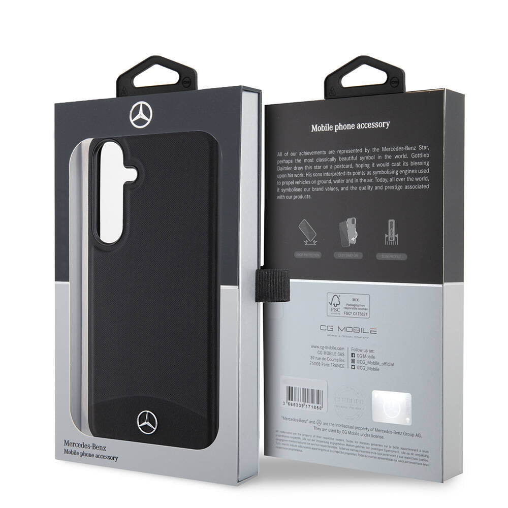 Mercedes Benz Galaxy S24 Plus Orjinal Lisanslı M-safe Şarj Özellikli Deri Dokumalı Sade Kılıf