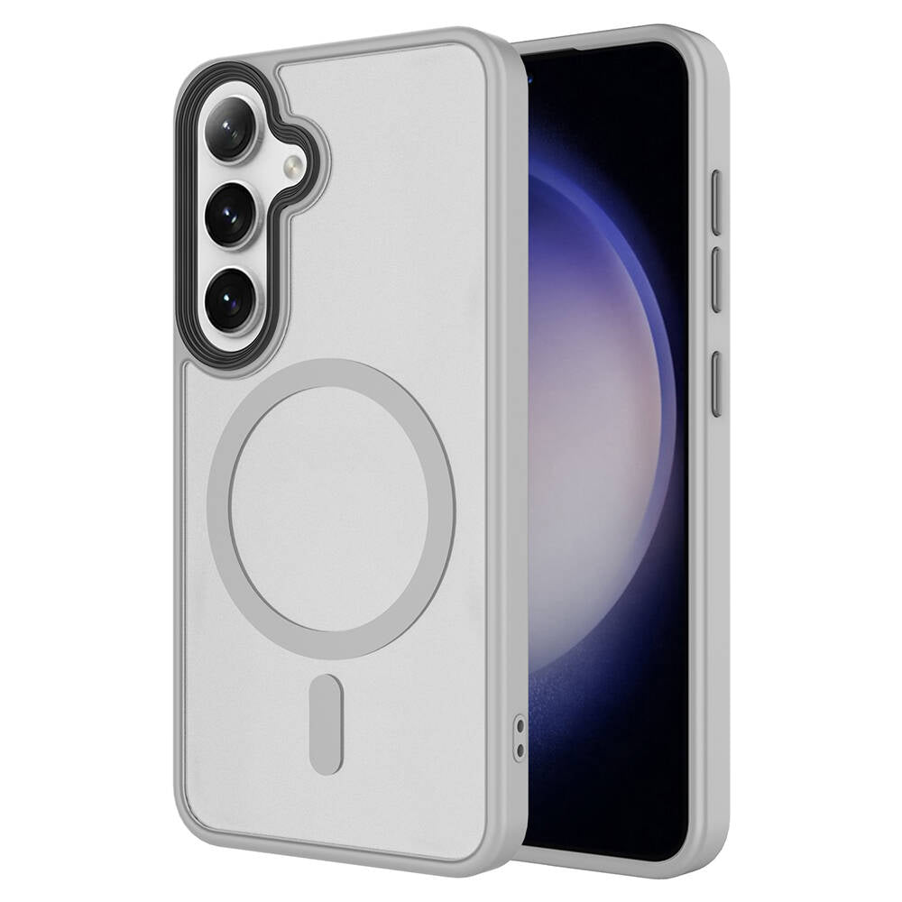 Cepax Matte Magsafe Galaxy S24 Plus Sert PC Arka Yüzey Kablosuz Şarj Özellikli Telefon Kılıfı - 3