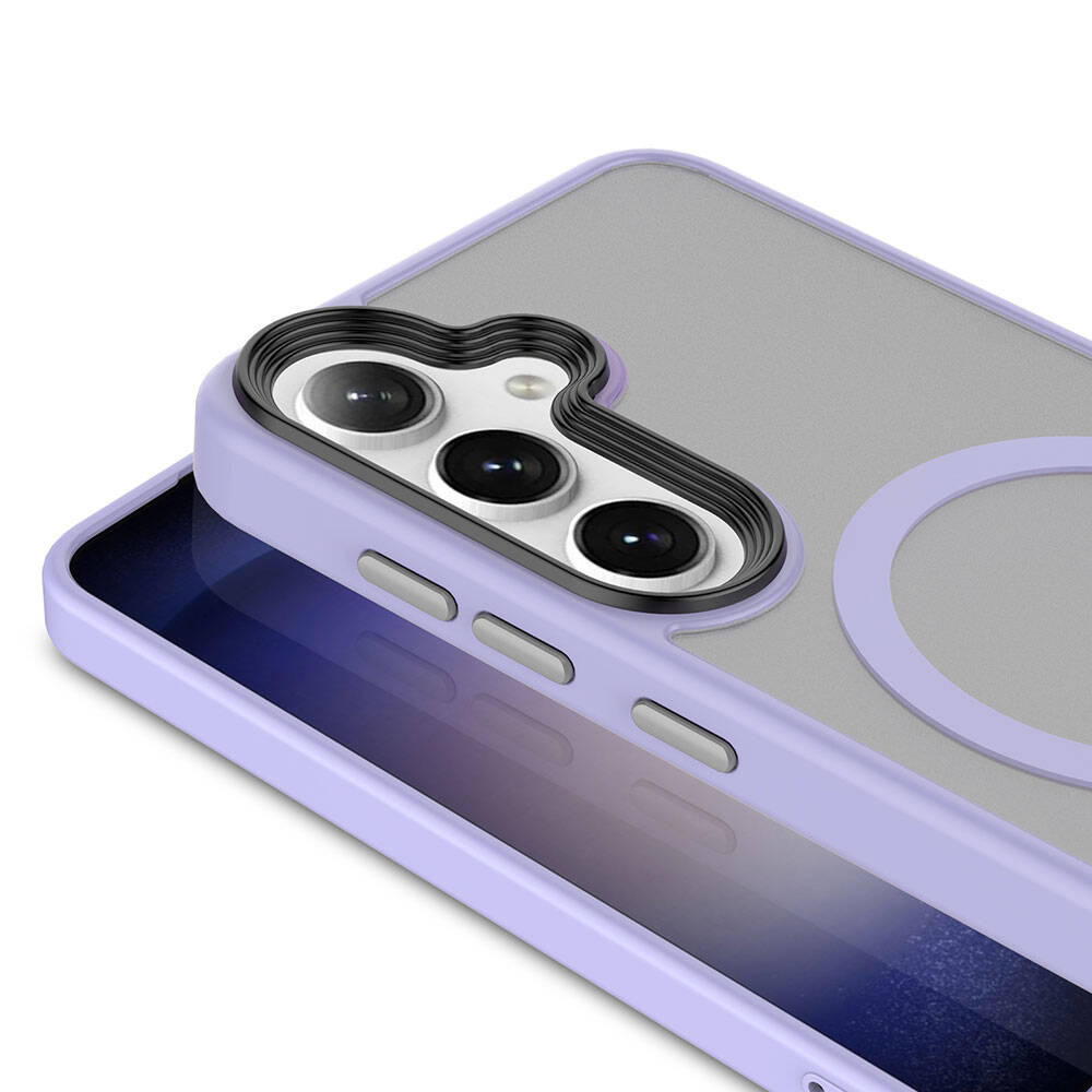 Cepax Matte Magsafe Galaxy S24 Plus Sert PC Arka Yüzey Kablosuz Şarj Özellikli Telefon Kılıfı - 7