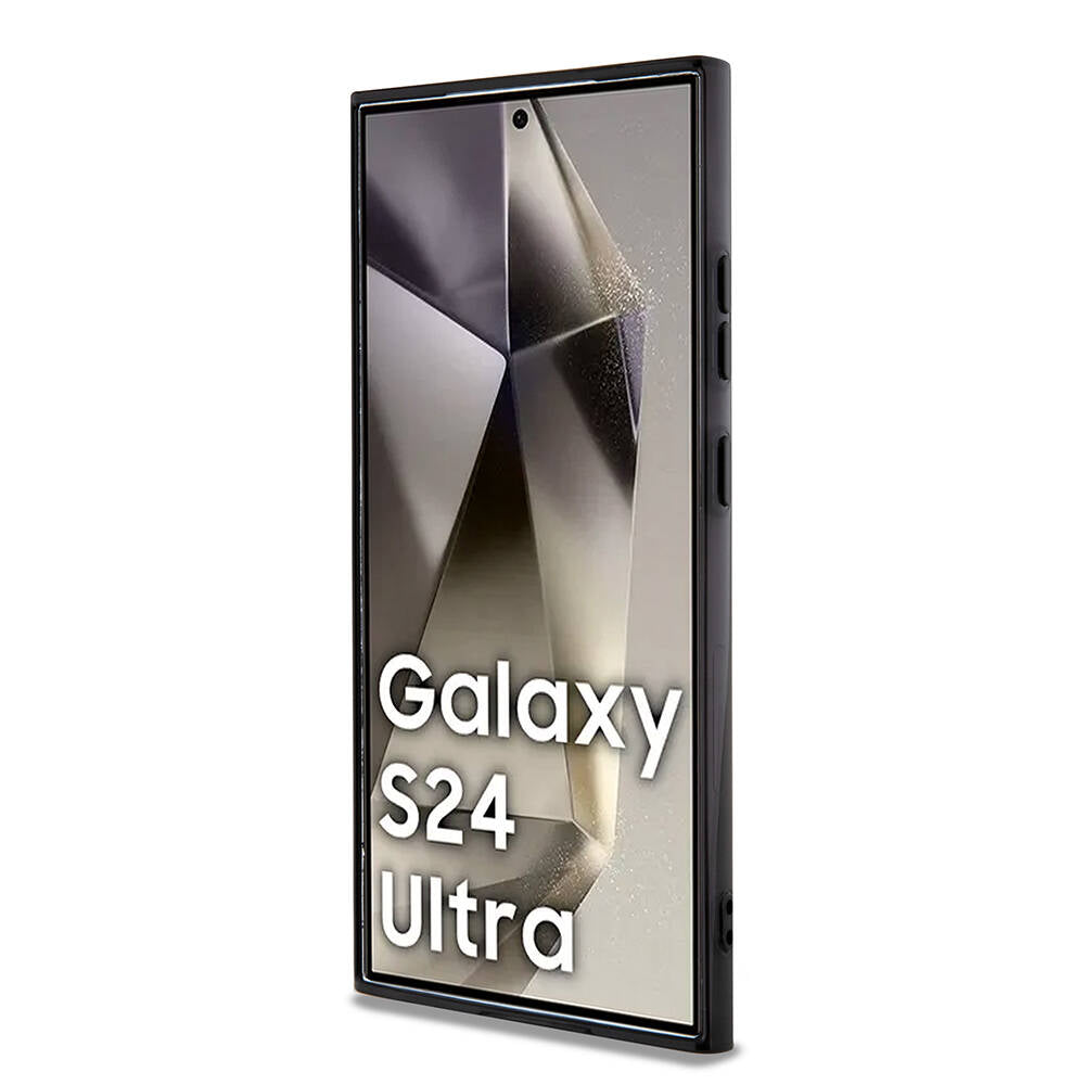 AMG Galaxy S24 Ultra Orjinal Lisanslı Çift Katmanlı Büyük Logolu Dörtgen Şerit Desenli Kılıf