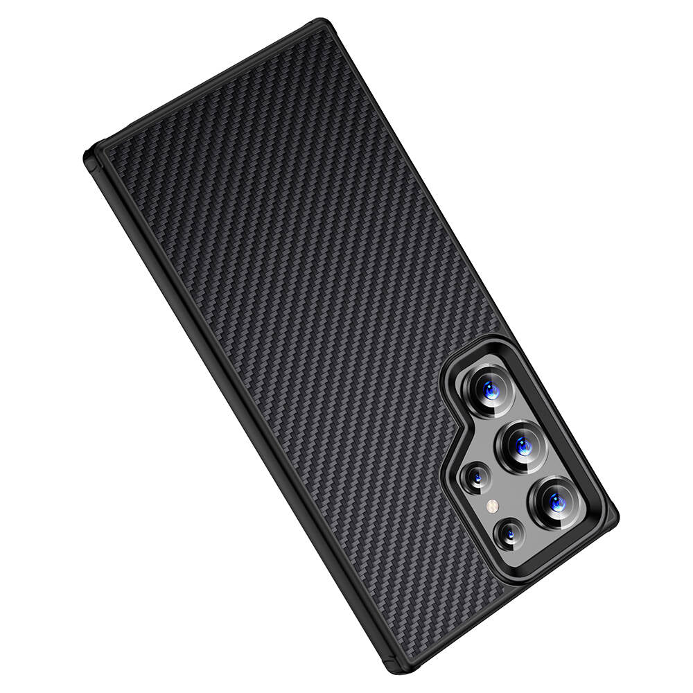 Wlons Radison Galaxy S24 Ultra Aramid Karbon Fiber M-safe Özellikli Telefon Kılıfı