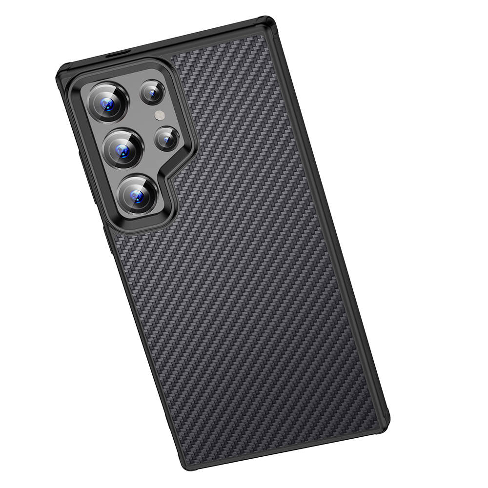 Wlons Radison Galaxy S24 Ultra Aramid Karbon Fiber M-safe Özellikli Telefon Kılıfı