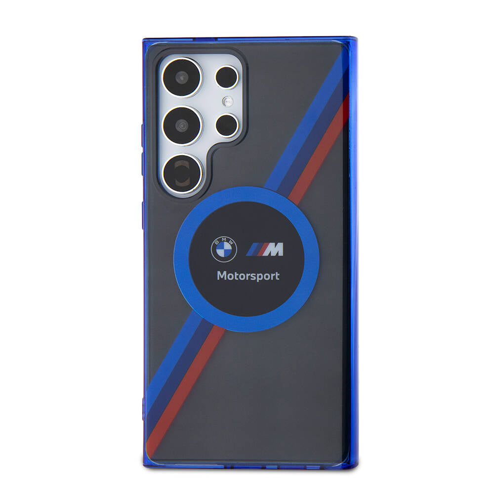 BMW Galaxy S24 Ultra Orjinal Lisanslı M Logolu Üç Renk Çizgili Motorsport Circle Kılıf