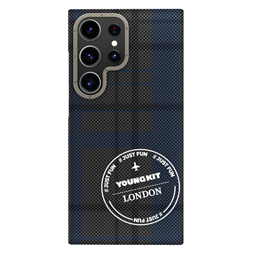 Youngkit Gezhi Serisi Galaxy S24 Ultra Kılıf Ekose Desenli Telefon Kılıfı - 12