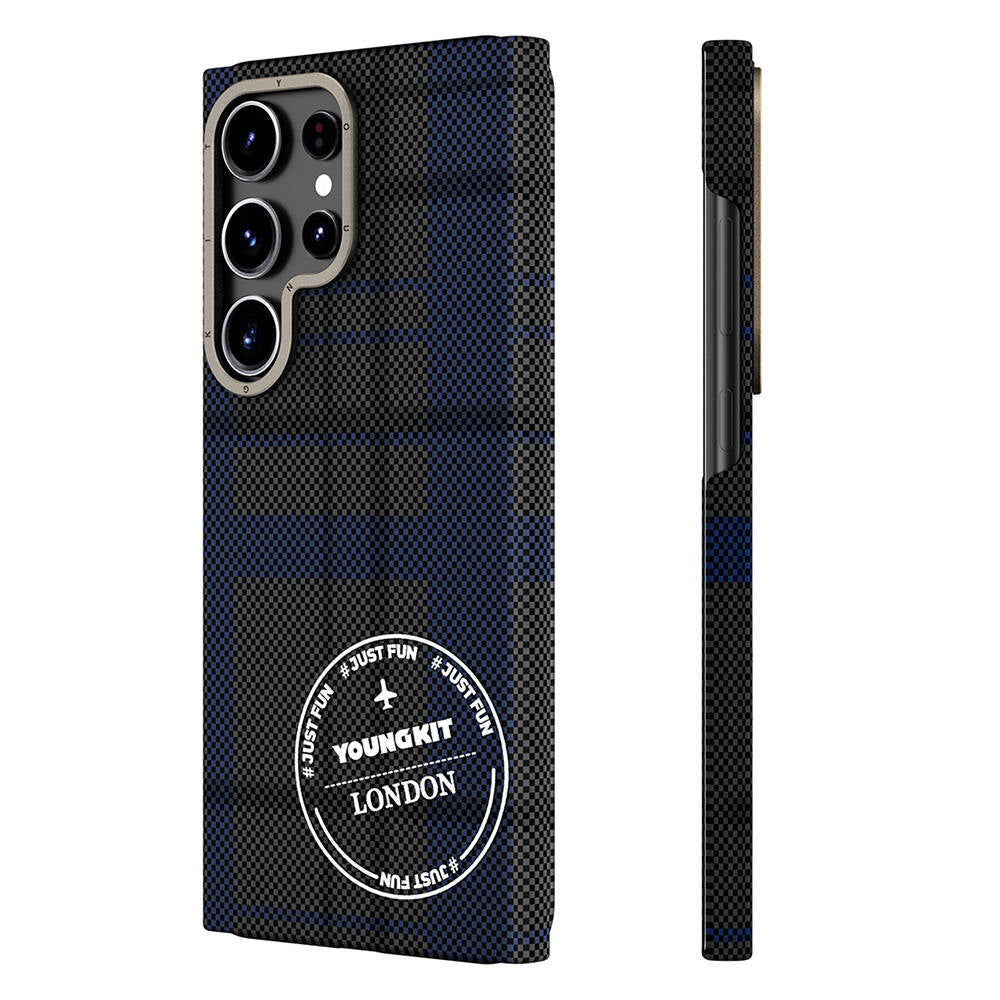 Youngkit Gezhi Serisi Galaxy S24 Ultra Kılıf Ekose Desenli Telefon Kılıfı - 10