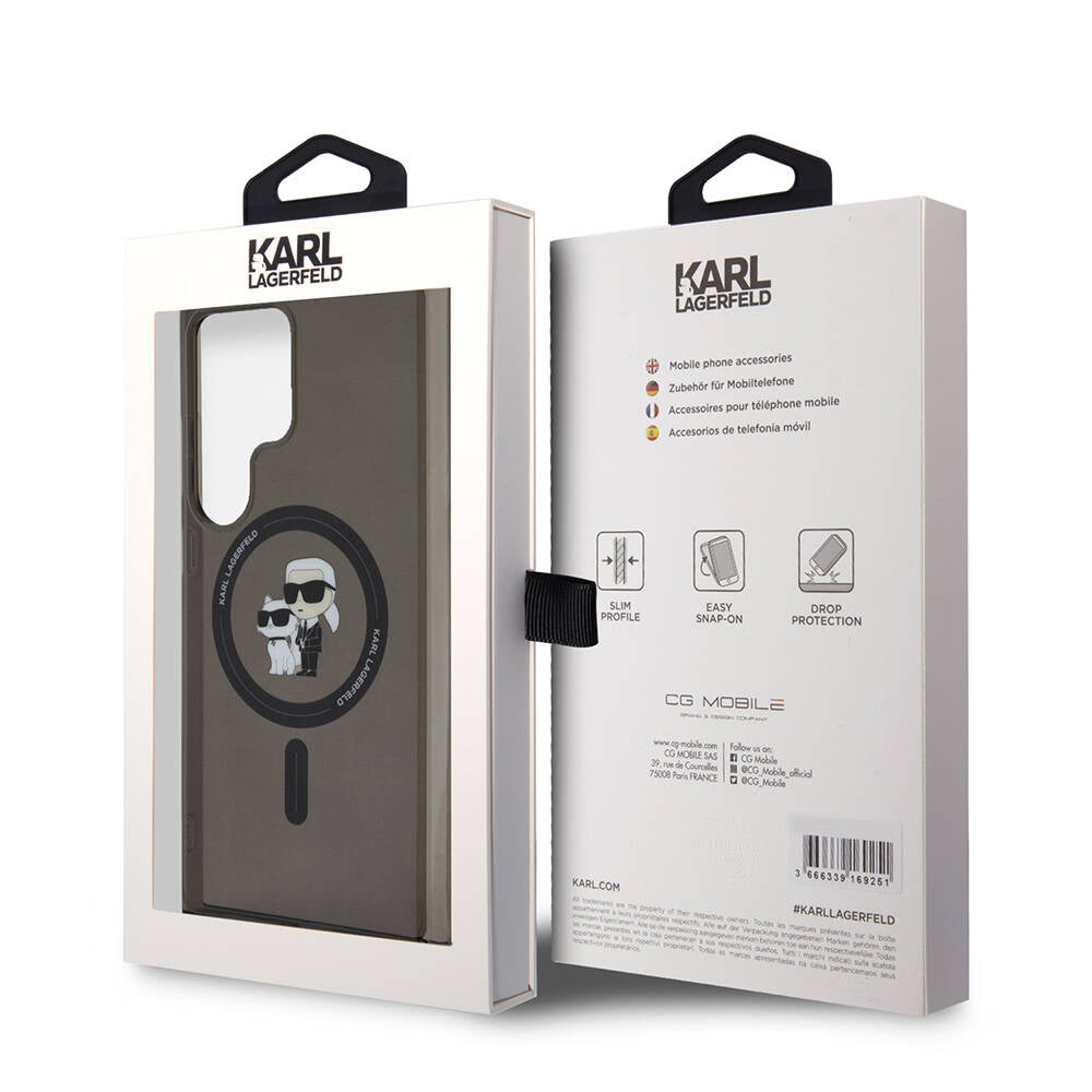 Karl Lagerfeld Galaxy S24 Ultra Orjinal Lisanslı Karl & Choupette IML Baskılı Magsafe Kılıf