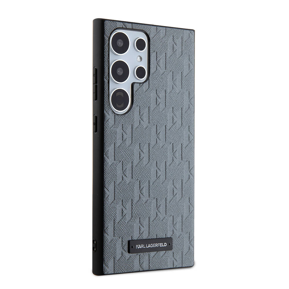 Karl Lagerfeld Galaxy S24 Ultra Orjinal Lisanslı Saffiano Monogram Metal Logo Kılıf